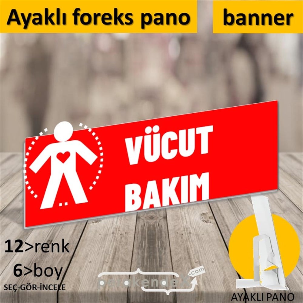 Vücut Bakım Ürün Yazısı KARTON AYAKLI POSTER,  PANO (BANNER) -dikdörtgen,tek yön baskıkarton ayaklı poster,  pano