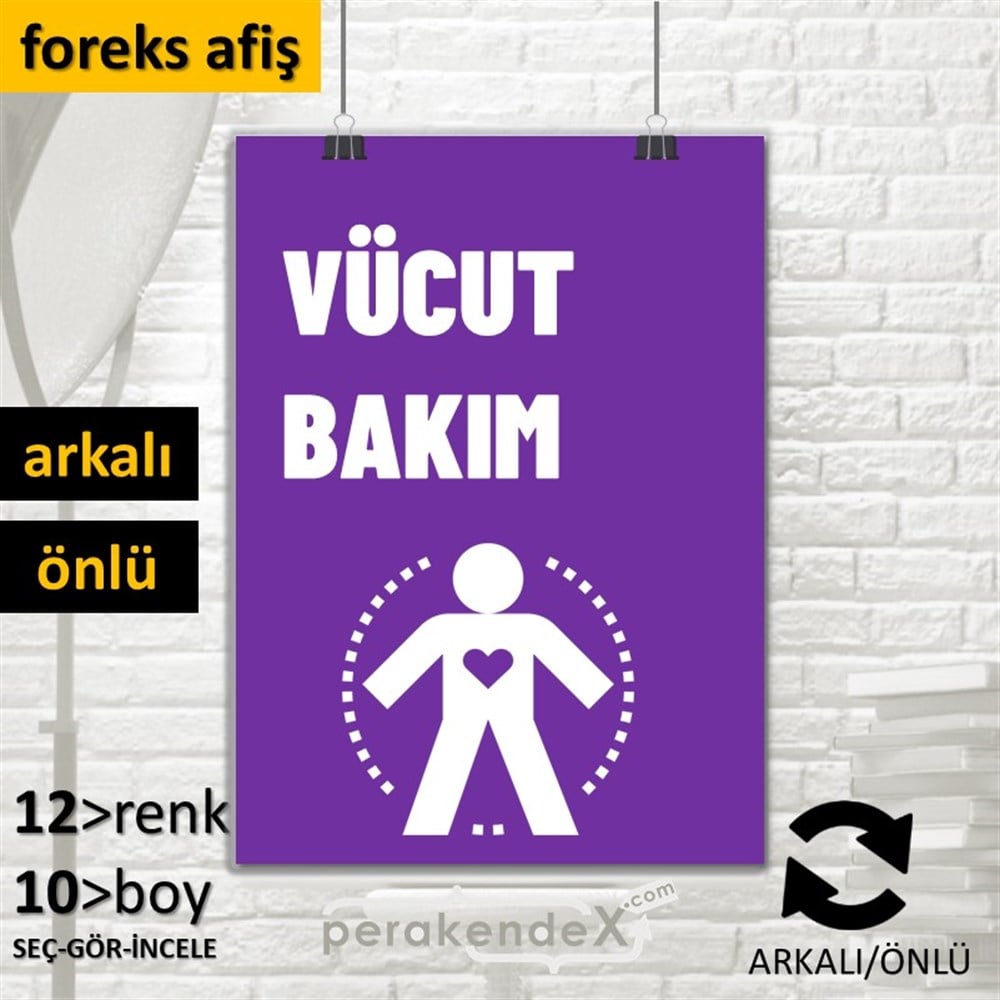 Vücut Bakım Ürün Yazısı SERT PLASTİK POSTER,  AFİŞ -dikdörtgen,çift yön baskısert plastik poster,  afiş