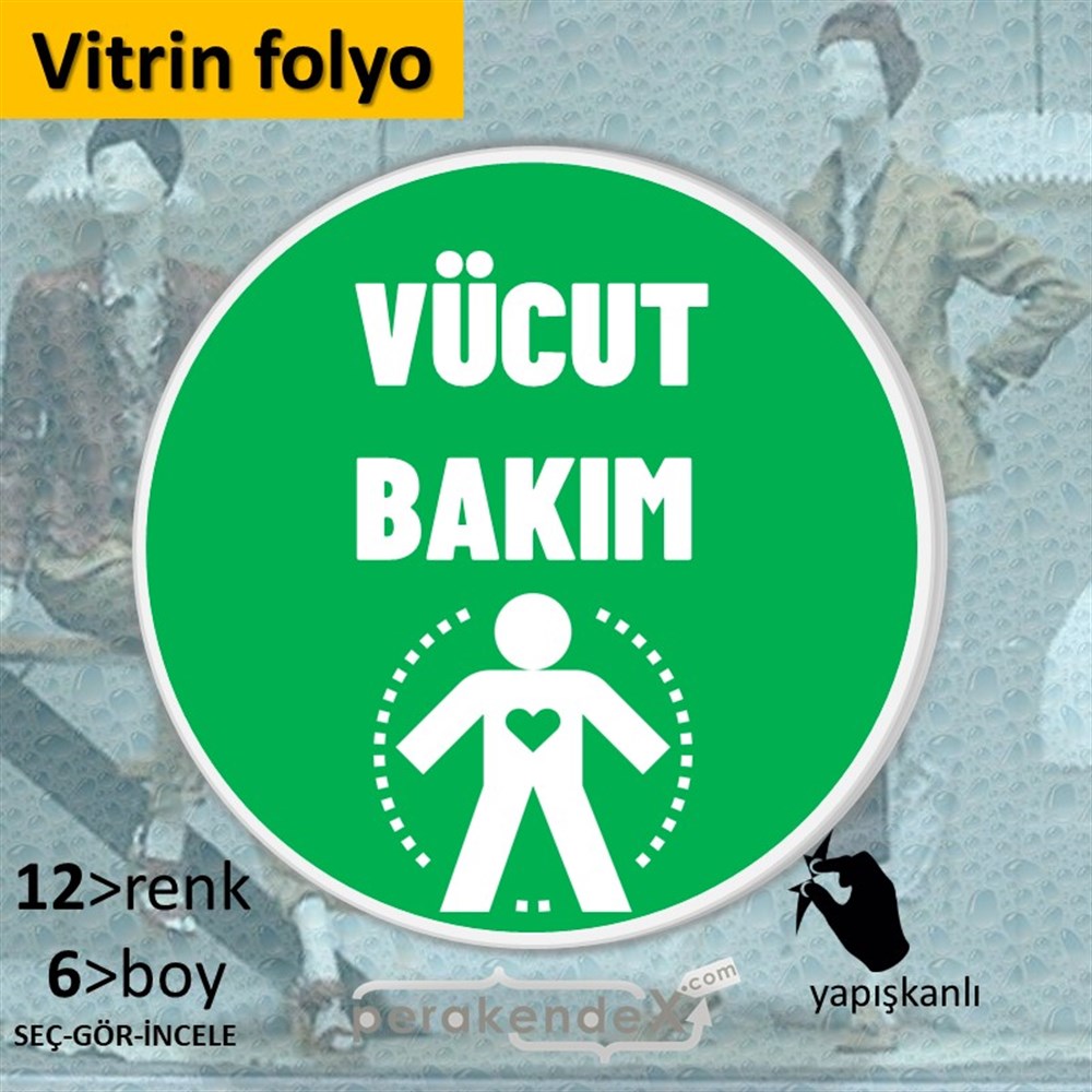 Vücut Bakım Ürün Yazısı VİTRİN - CAM FOLYO,  VİNİL -oval,tek yön baskıvitrin - cam folyo,  vinil