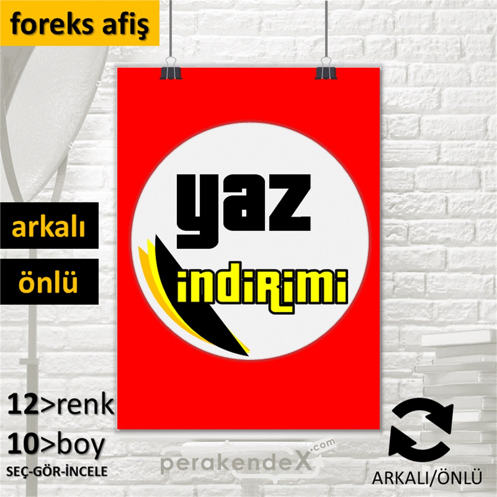 yaz indirimi SERT PLASTİK POSTER -dikdörtgen,çift yön baskı