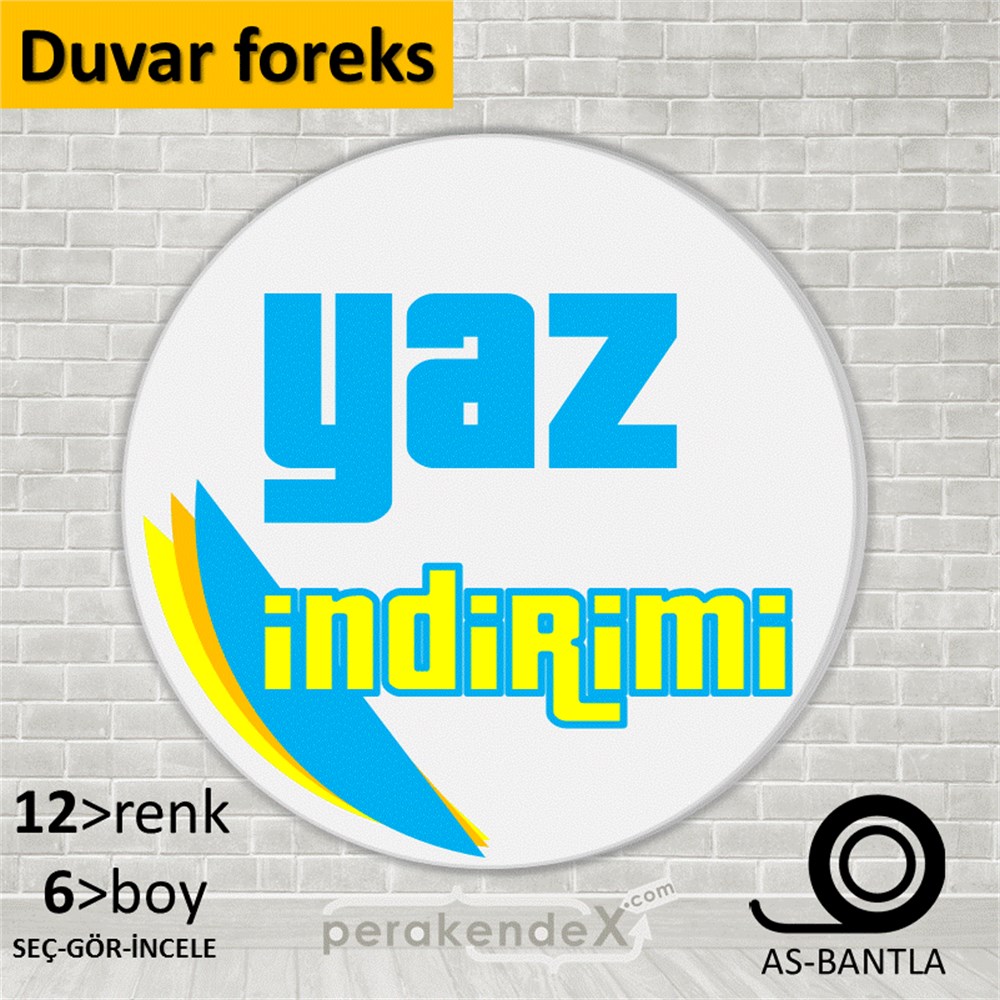 yaz indirimi SERT PLASTİK POSTER -oval,tek yön baskı