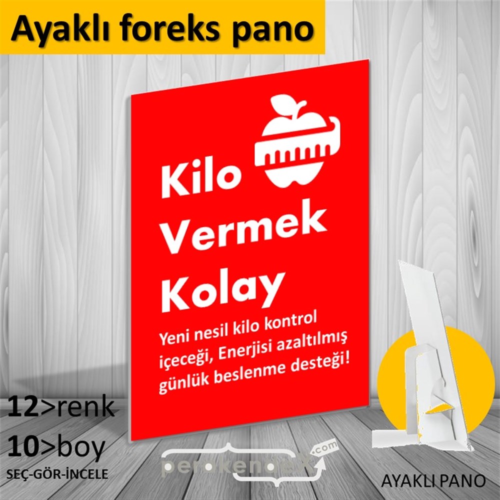 Yeni Nesil Kilo Kontrol Yazısı KARTON AYAKLI POSTER,  PANO -dikdörtgen,tek yön baskıkarton ayaklı poster,  pano