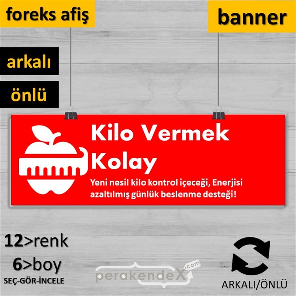 Yeni Nesil Kilo Kontrol Yazısı SERT PLASTİK POSTER,  AFİŞ (BANNER) -dikdörtgen,çift yön baskısert plastik poster,  afiş