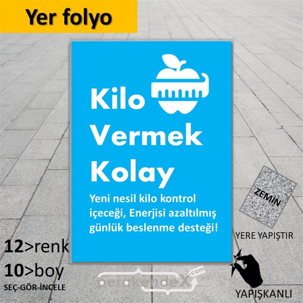Yeni Nesil Kilo Kontrol Yazısı YER - ZEMİN FOLYO,  VİNİL -dikdörtgen,tek yön baskıyer - zemin folyo,  vinil