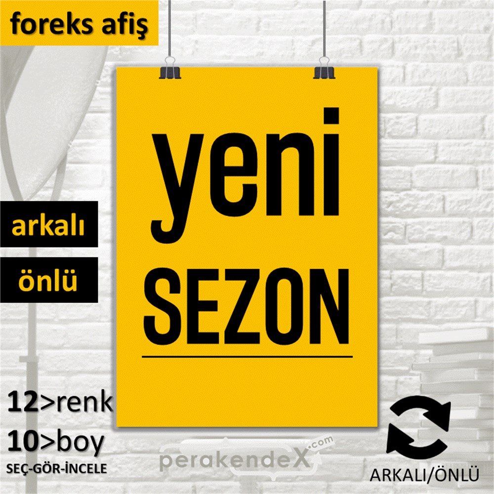 yeni sezon ++ SERT PLASTİK POSTER,  AFİŞ -dikdörtgen,çift yön baskı