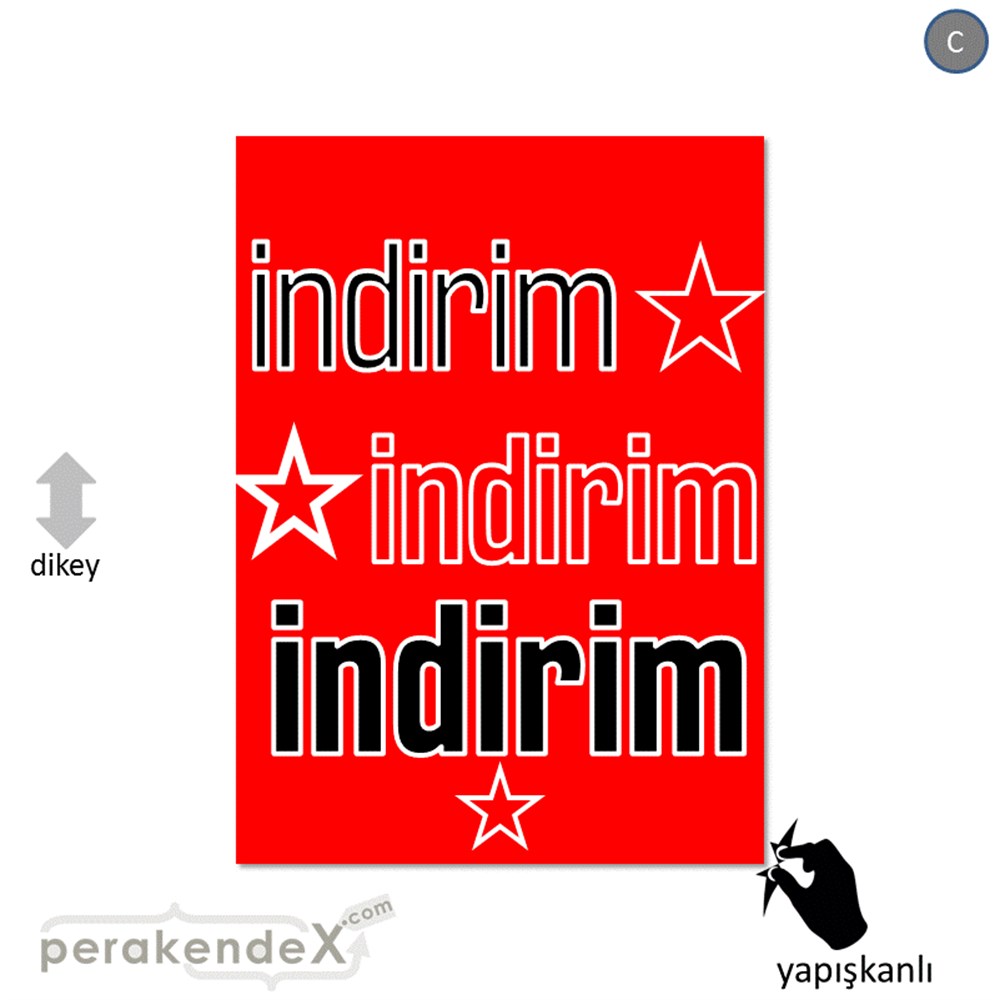 yıldızlı 3x indirim CAMA YAPIŞAN FOLYO -dikdörtgen,tek yön baskı
