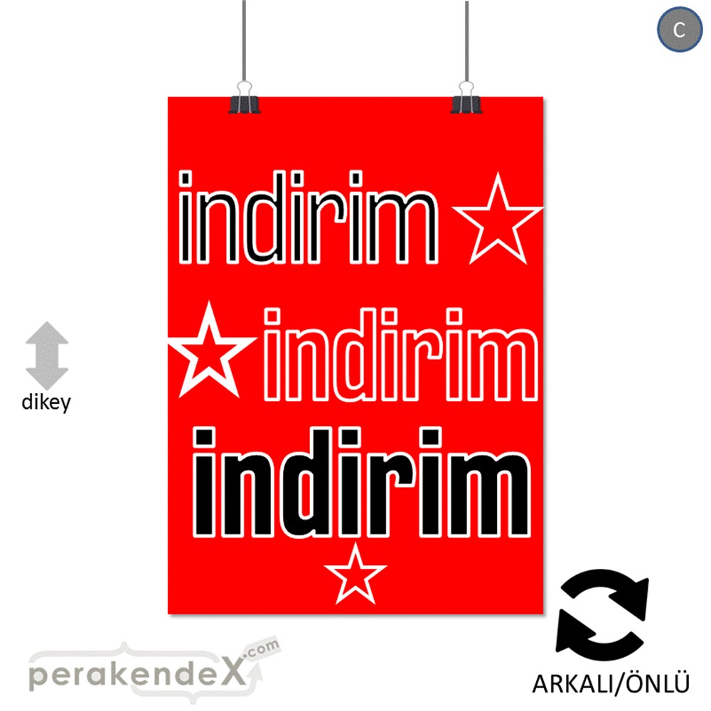 yıldızlı 3x indirim POSTERİ -dikdörtgen,çift yön baskı
