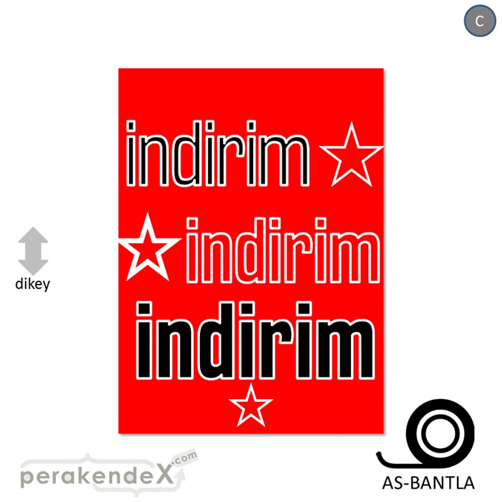 yıldızlı 3x indirim POSTERİ -dikdörtgen,tek yön baskı