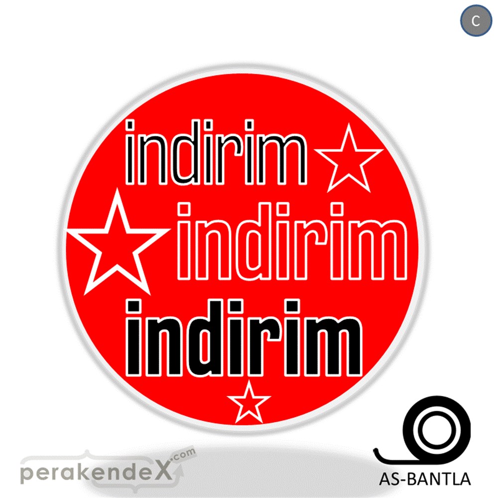 yıldızlı 3x indirim SERT PLASTİK POSTER -oval,tek yön baskı