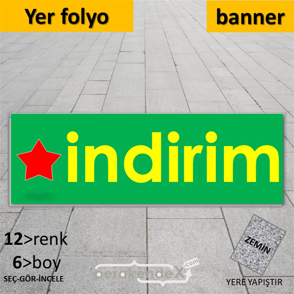 Yıldızlı İndirim YER - ZEMİN FOLYO,  VİNİL (BANNER) -dikdörtgen,tek yön baskı