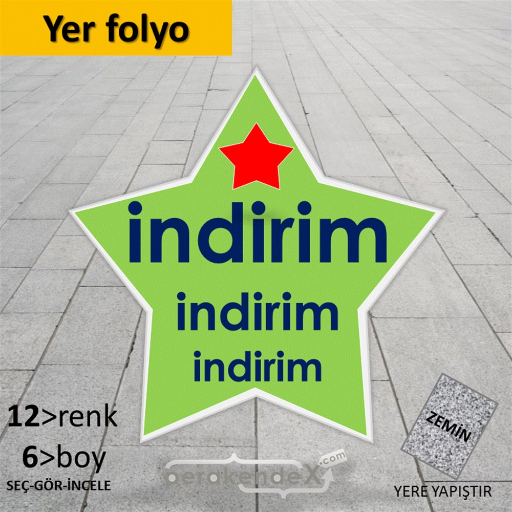 Yıldızlı İndirim YER - ZEMİN FOLYO,  VİNİL -yıldız,tek yön baskı