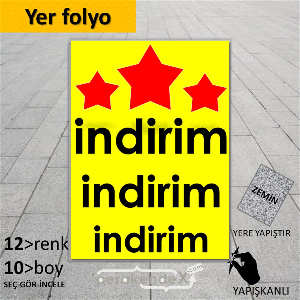 Yıldızlı İndirim YER - ZEMİN FOLYO,  VİNİL -dikdörtgen,tek yön baskı