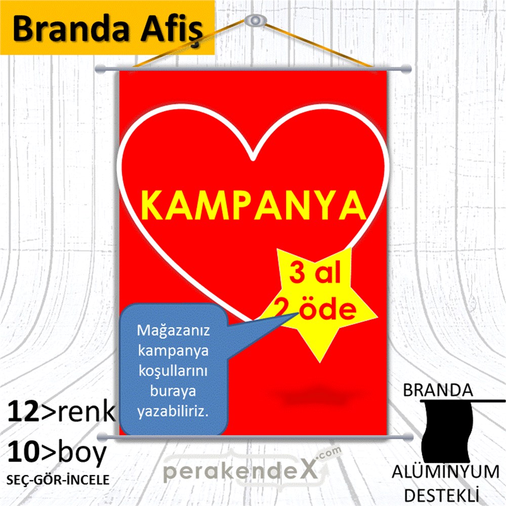 yıldızlı kampanya  BRANDA POSTER,  AFİŞ -dikdörtgen,tek yön baskı