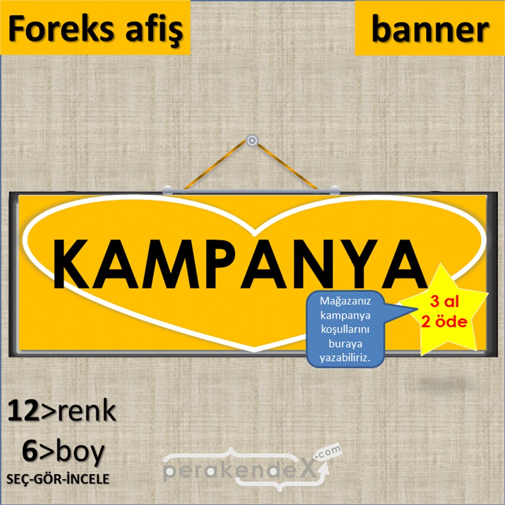 yıldızlı kampanya  SERT PLASTİK POSTER,  AFİŞ (BANNER) -dikdörtgen,tek yön baskı