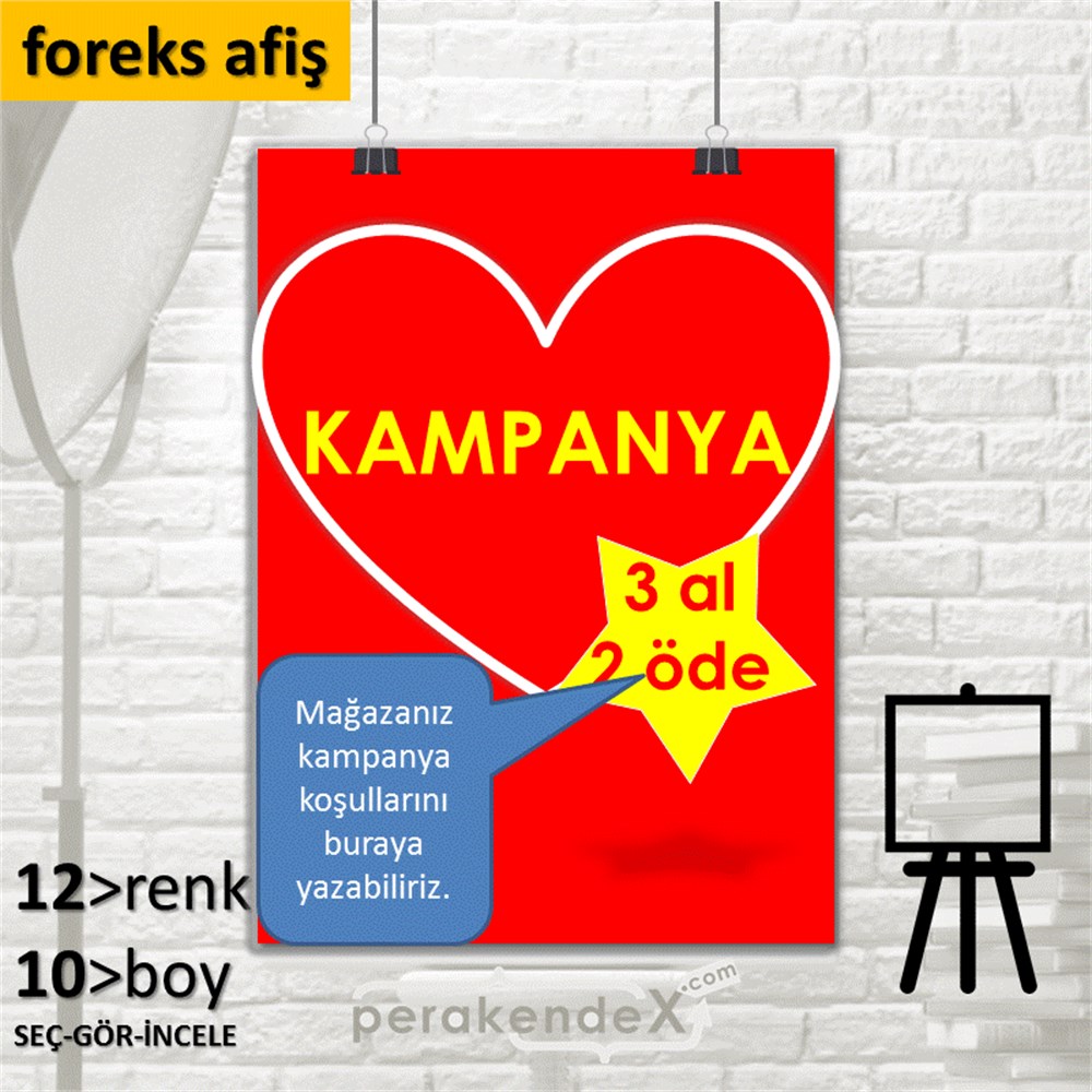 yıldızlı kampanya  SERT PLASTİK POSTER,  AFİŞ -dikdörtgen,tek yön baskı