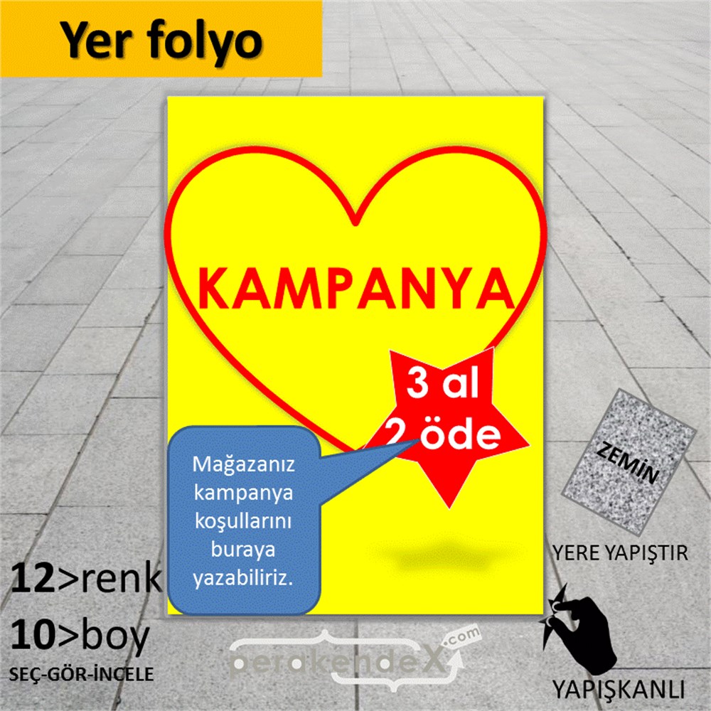 yıldızlı kampanya  YER - ZEMİN FOLYO,  VİNİL -dikdörtgen,tek yön baskı