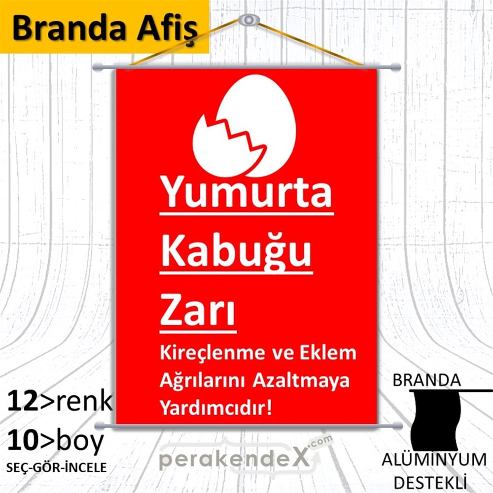 Yumurta Kabuğu Zarı Yazısı BRANDA POSTER,  AFİŞ -dikdörtgen,tek yön baskıbranda poster,  afiş