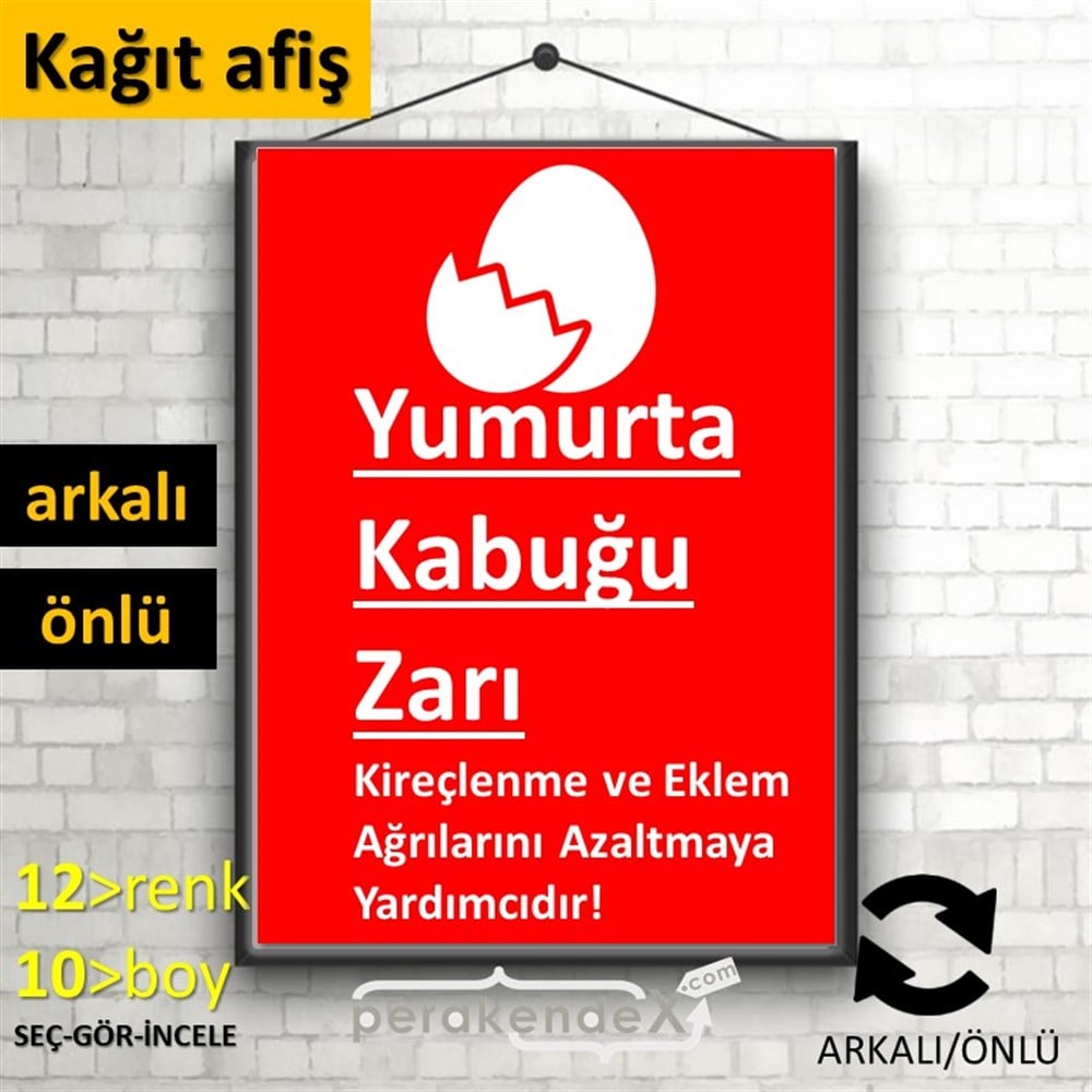 Yumurta Kabuğu Zarı Yazısı KAĞIT POSTER,  AFİŞ -dikdörtgen,çift yön baskıkağıt poster,  afiş