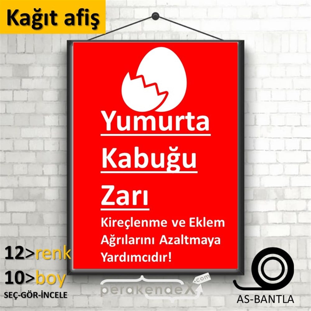 Yumurta Kabuğu Zarı Yazısı KAĞIT POSTER,  AFİŞ -dikdörtgen,tek yön baskıkağıt poster,  afiş