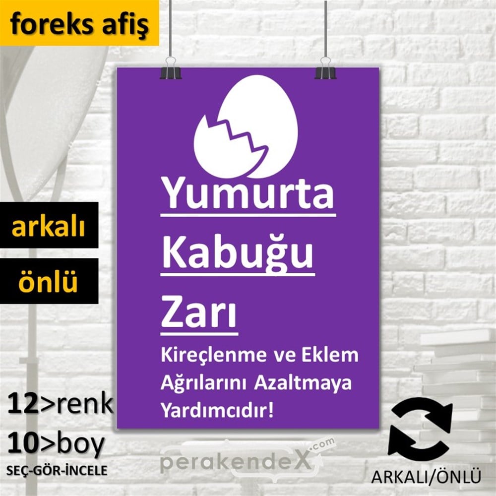 Yumurta Kabuğu Zarı Yazısı SERT PLASTİK POSTER,  AFİŞ -dikdörtgen,çift yön baskısert plastik poster,  afiş