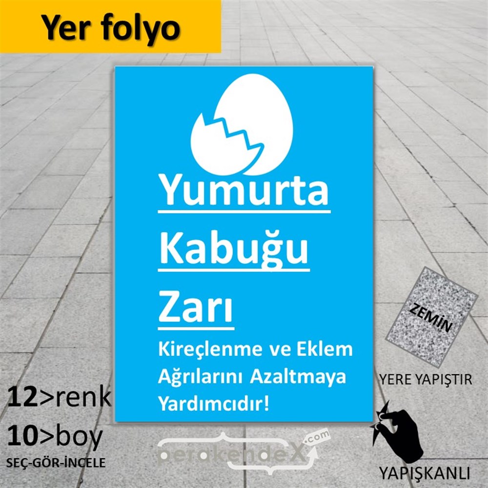 Yumurta Kabuğu Zarı Yazısı YER - ZEMİN FOLYO,  VİNİL -dikdörtgen,tek yön baskıyer - zemin folyo,  vinil