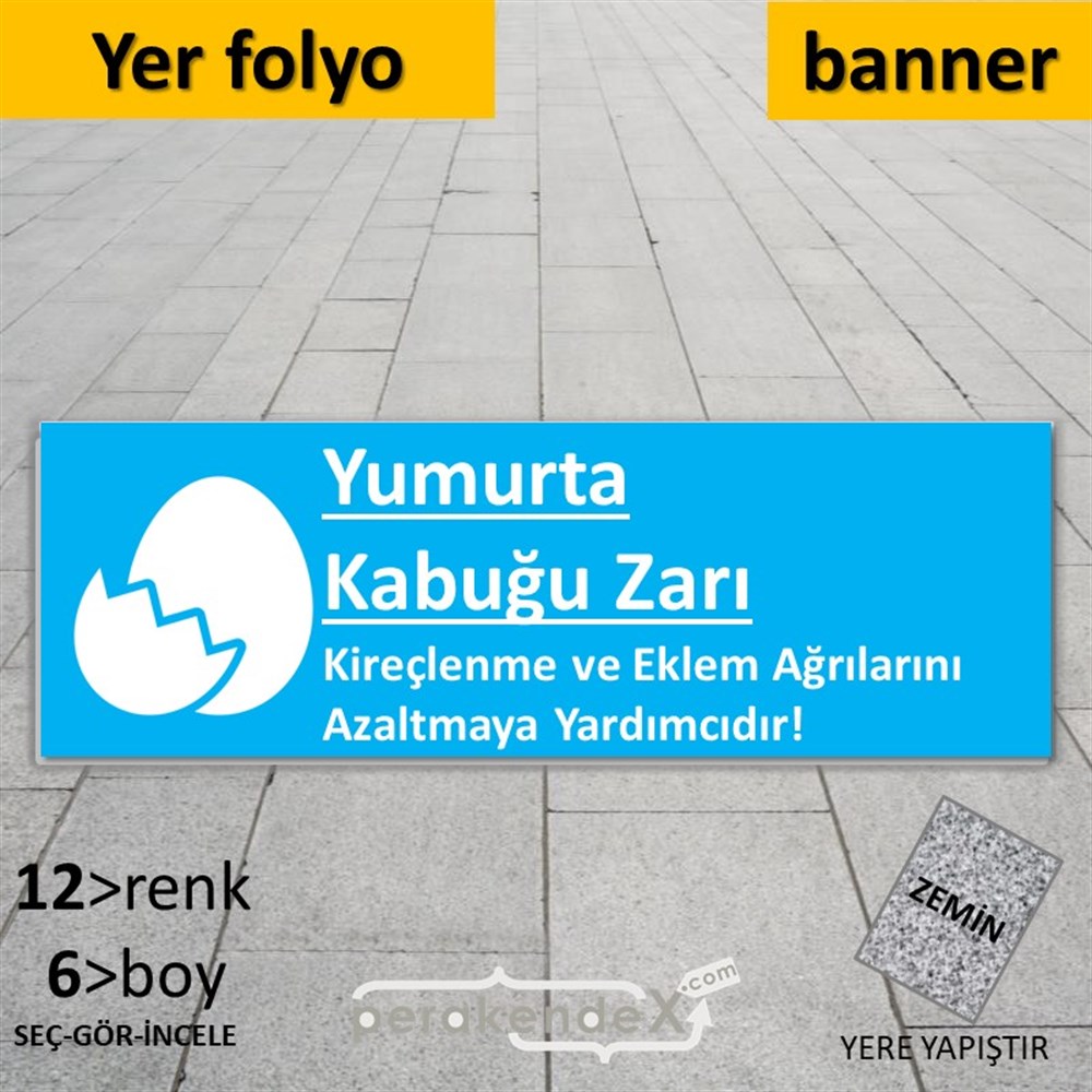 Yumurta Kabuğu Zarı Yazısı YER - ZEMİN FOLYO,  VİNİL (BANNER) -dikdörtgen,tek yön baskıyer - zemin folyo,  vinil