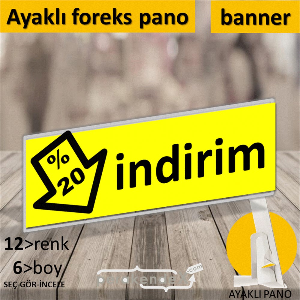 yüzde 20 indirim Oklu KARTON AYAKLI POSTER,  PANO (BANNER) -dikdörtgen,tek yön baskı