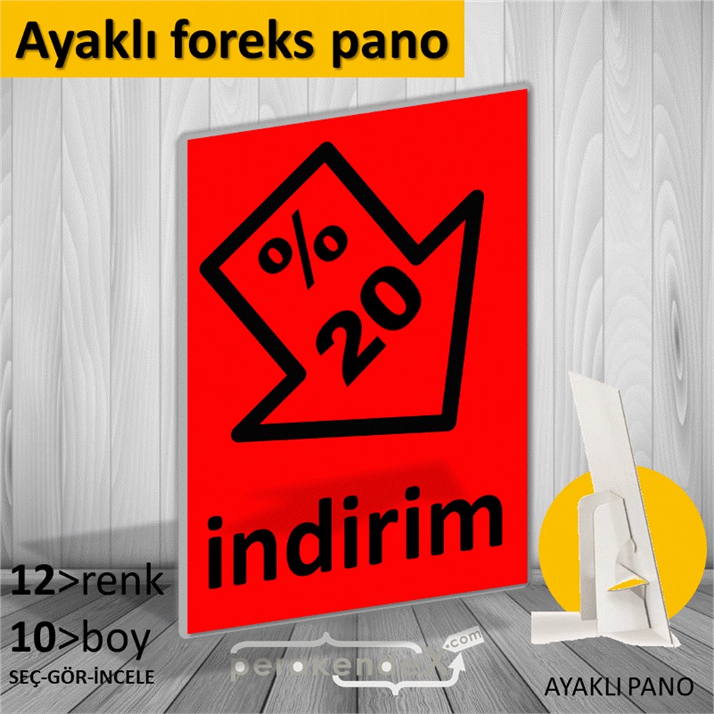 yüzde 20 indirim Oklu KARTON AYAKLI POSTER,  PANO -dikdörtgen,tek yön baskı