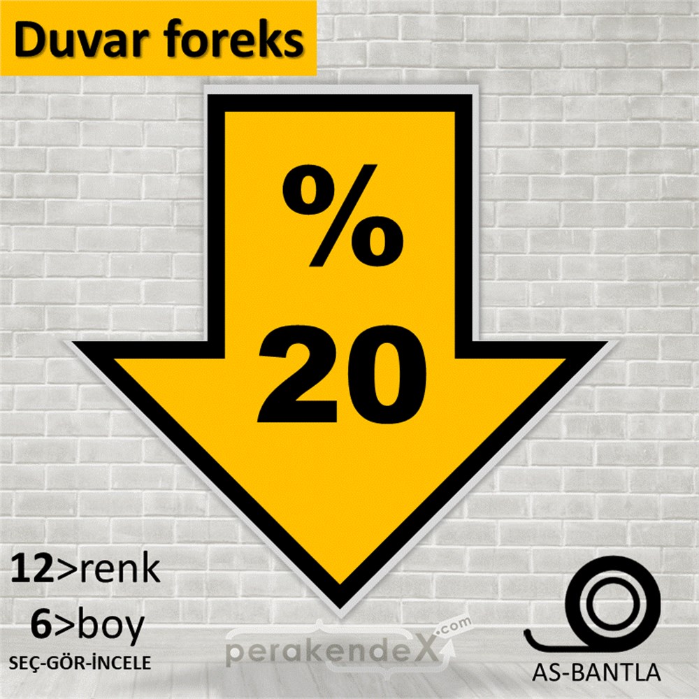 yüzde 20 indirim Oklu SERT PLASTİK POSTER,  AFİŞ -oval,tek yön baskı