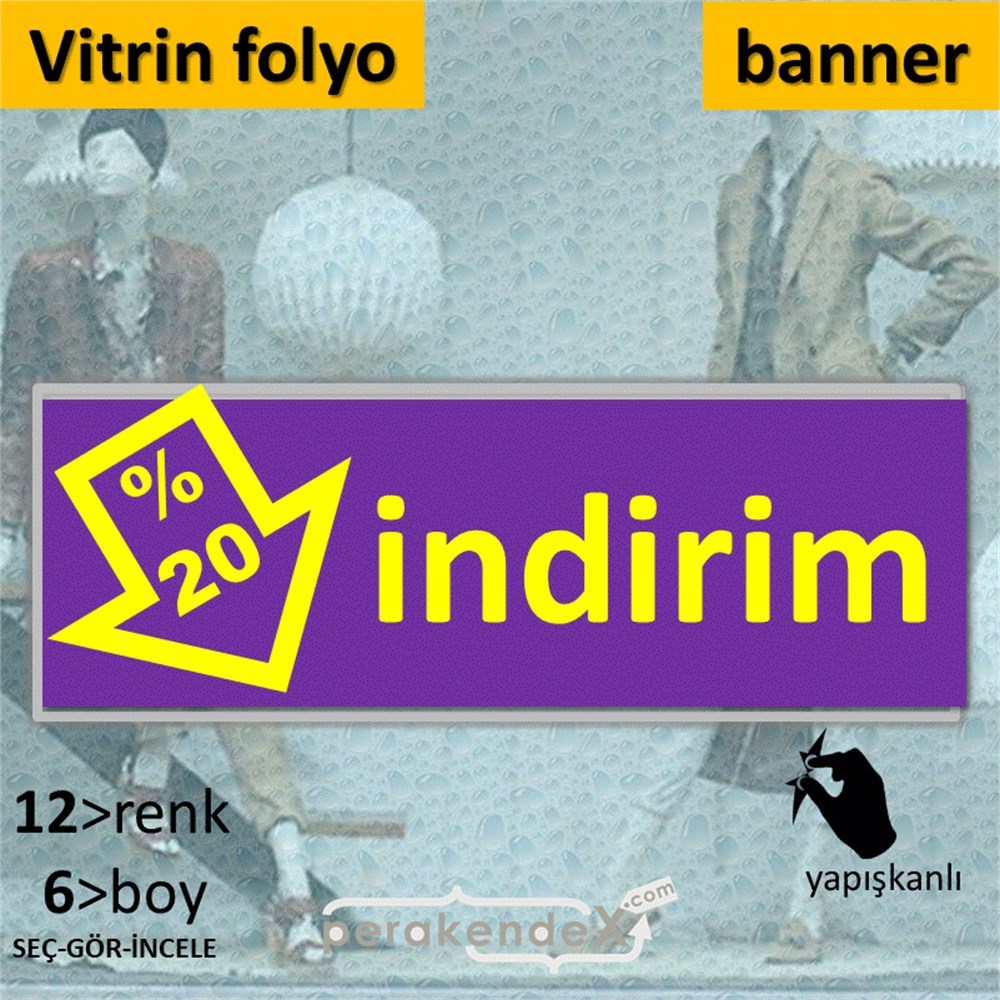 yüzde 20 indirim Oklu VİTRİN, CAM FOLYO,  VİNİL (BANNER) -dikdörtgen,tek yön baskı
