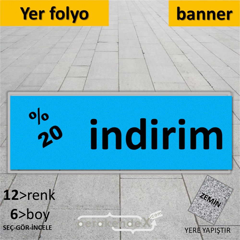 yüzde 20 indirim Oklu YER - ZEMİN FOLYO,  VİNİL (BANNER) -dikdörtgen,tek yön baskı
