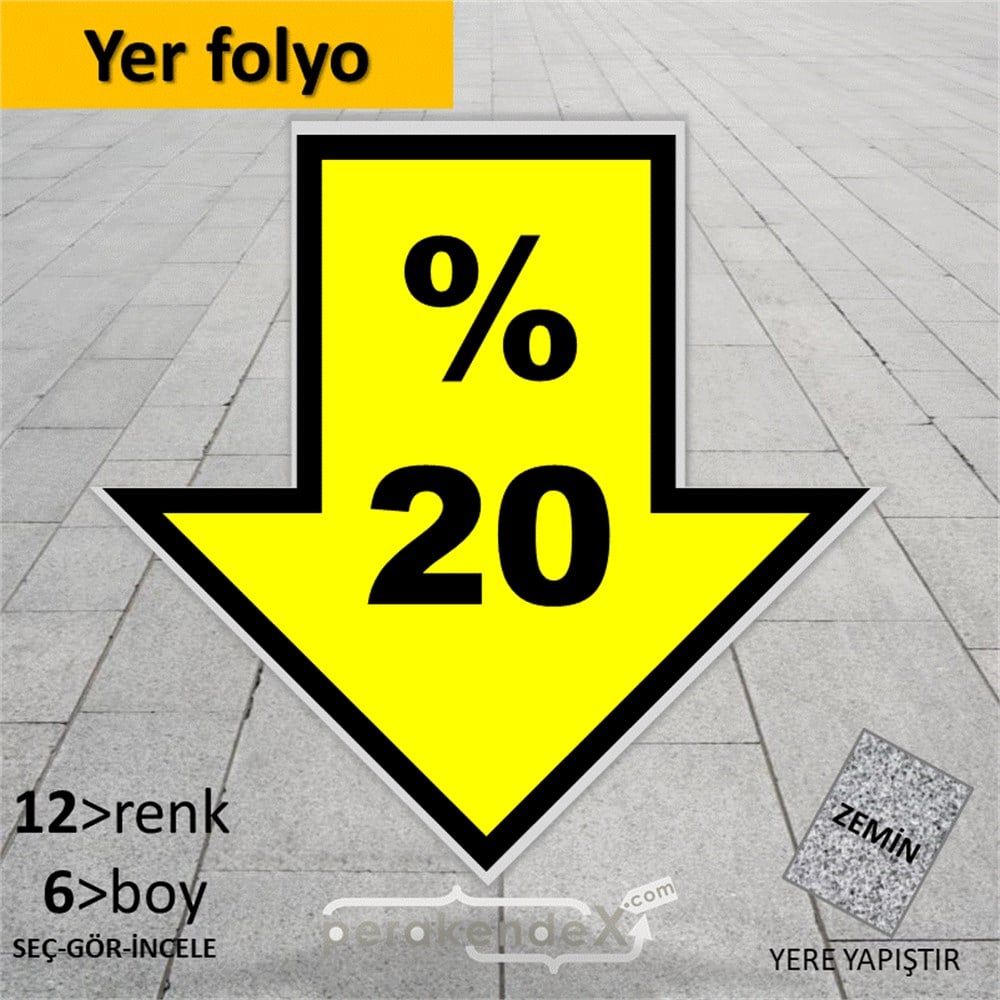 yüzde 20 indirim Oklu YER - ZEMİN FOLYO,  VİNİL -oval,tek yön baskı