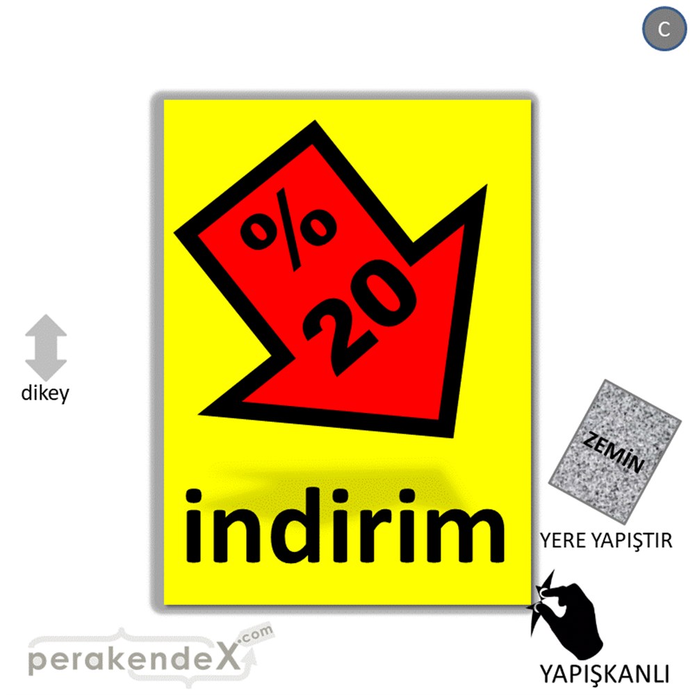 yüzde 20 indirim Oklu YER - ZEMİN FOLYO,  VİNİL -dikdörtgen,tek yön baskı