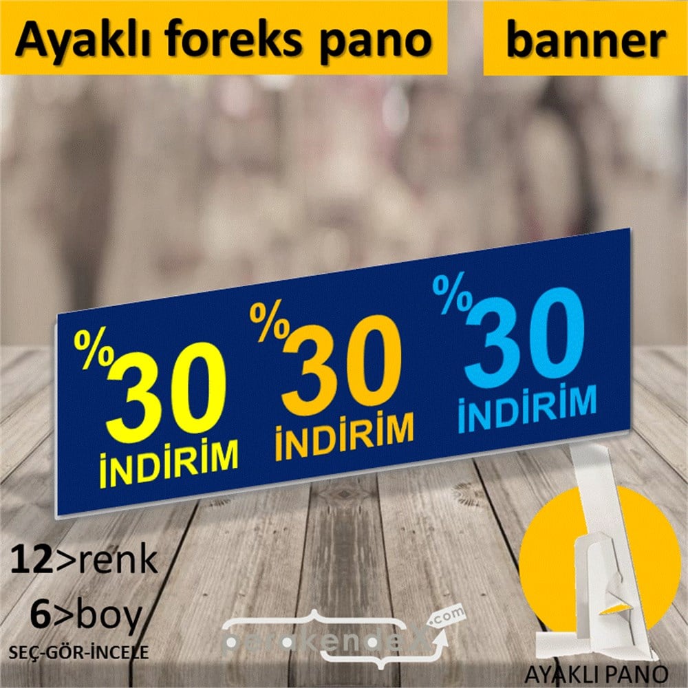 yüzde 30 indirim AYAKLI REKLAM BANNER -dikdörtgen,tek yön baskı