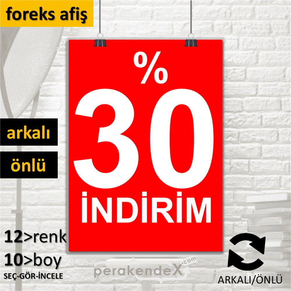 yüzde 30 indirim SERT PLASTİK POSTER -dikdörtgen,çift yön baskı