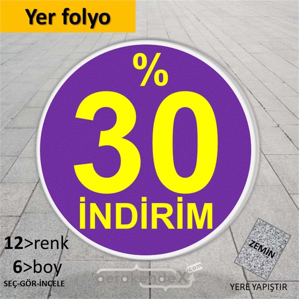 yüzde 30 indirim YER ZEMİNE YAPIŞIR -oval,tek yön baskı