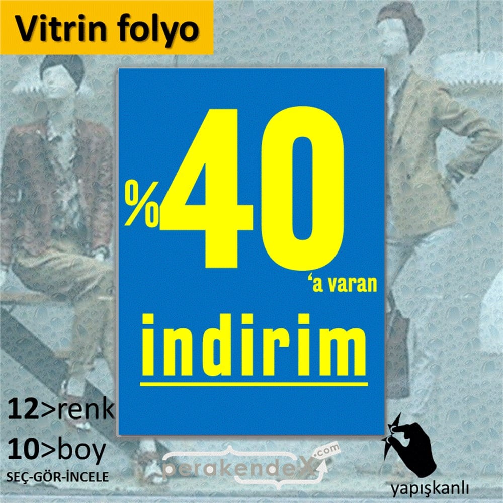 yüzde 40 a varan indirim CAMA YAPIŞAN FOLYO -dikdörtgen,tek yön baskı