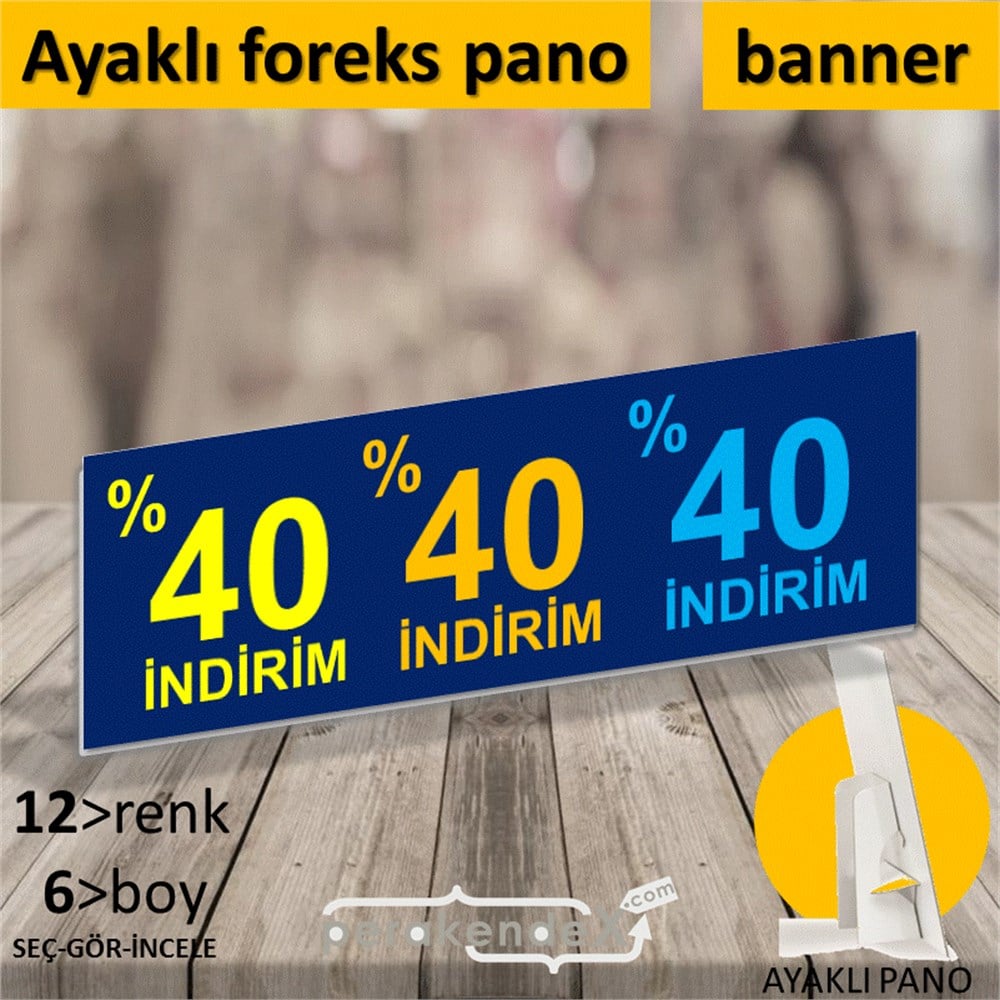 yüzde 40 indirim AYAKLI REKLAM BANNER -dikdörtgen,tek yön baskı