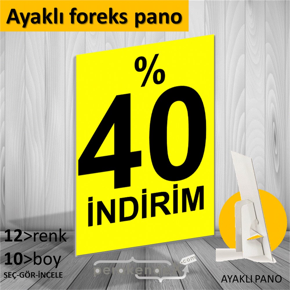 yüzde 40 indirim AYAKLI REKLAM PANOSU -dikdörtgen,tek yön baskı