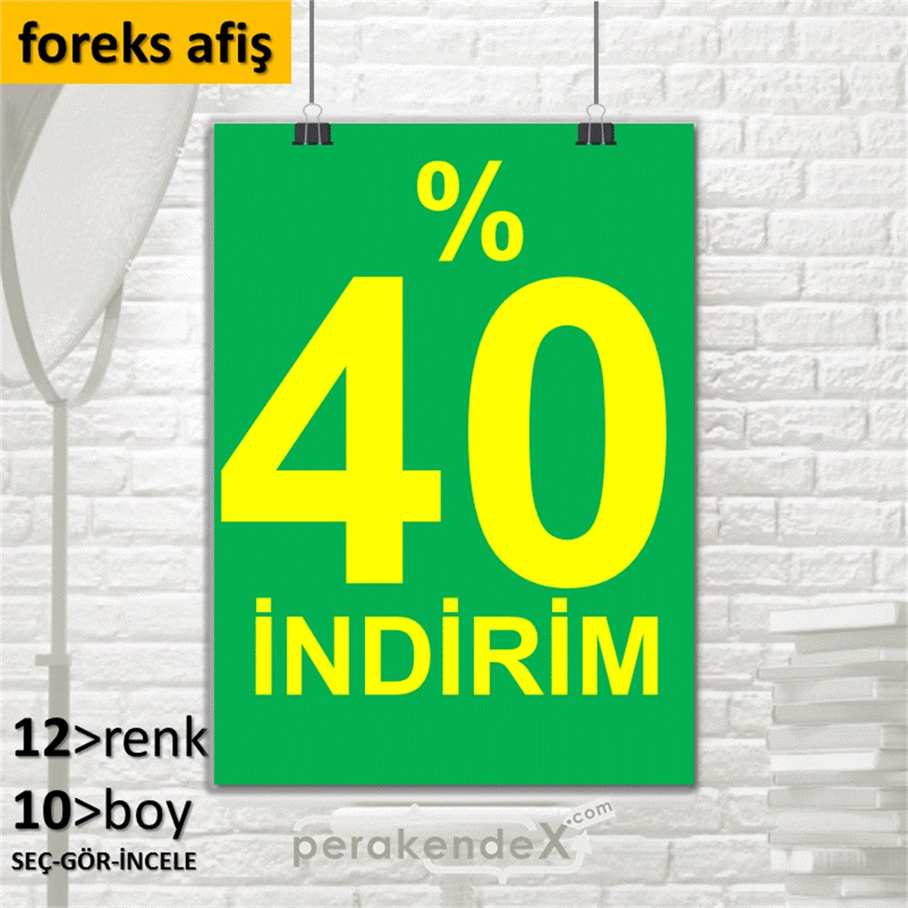 yüzde 40 indirim SERT PLASTİK POSTER -dikdörtgen,tek yön baskı