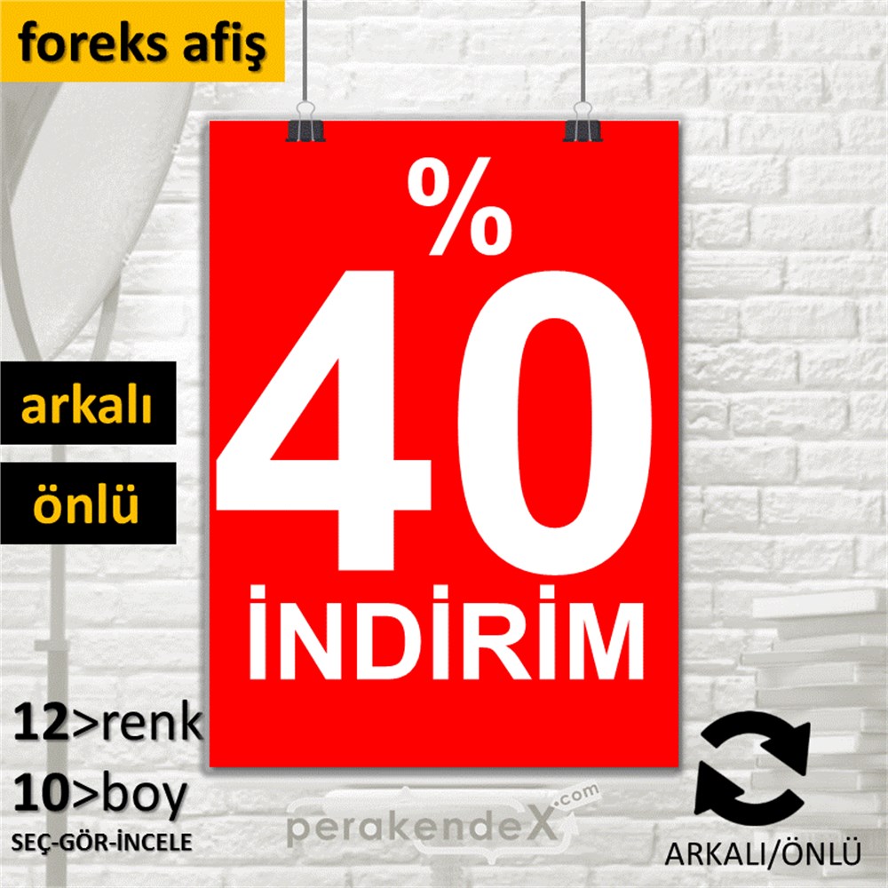 yüzde 40 indirim SERT PLASTİK POSTER -dikdörtgen,çift yön baskı