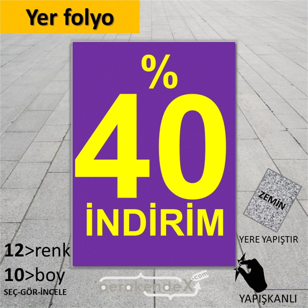 yüzde 40 indirim YER ZEMİNE YAPIŞIR -dikdörtgen,tek yön baskı