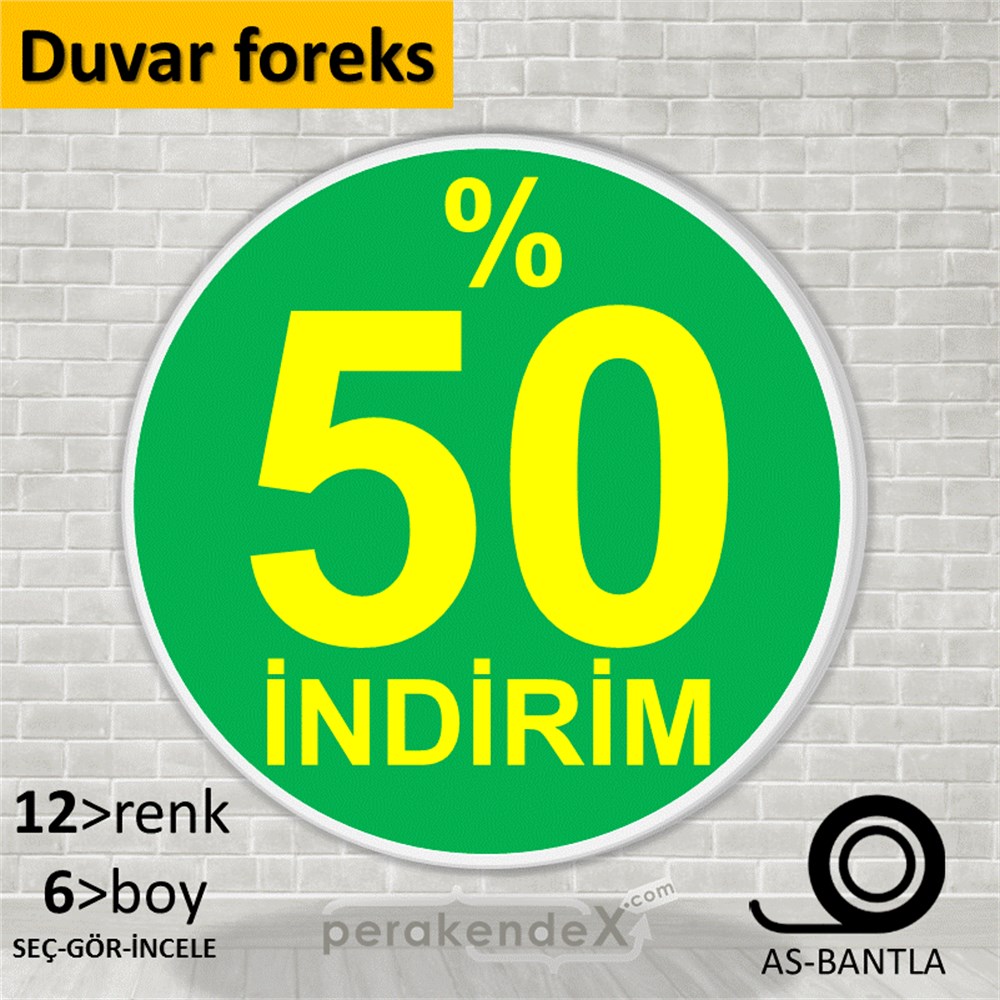yüzde 50 indirim SERT PLASTİK POSTER -oval,tek yön baskı