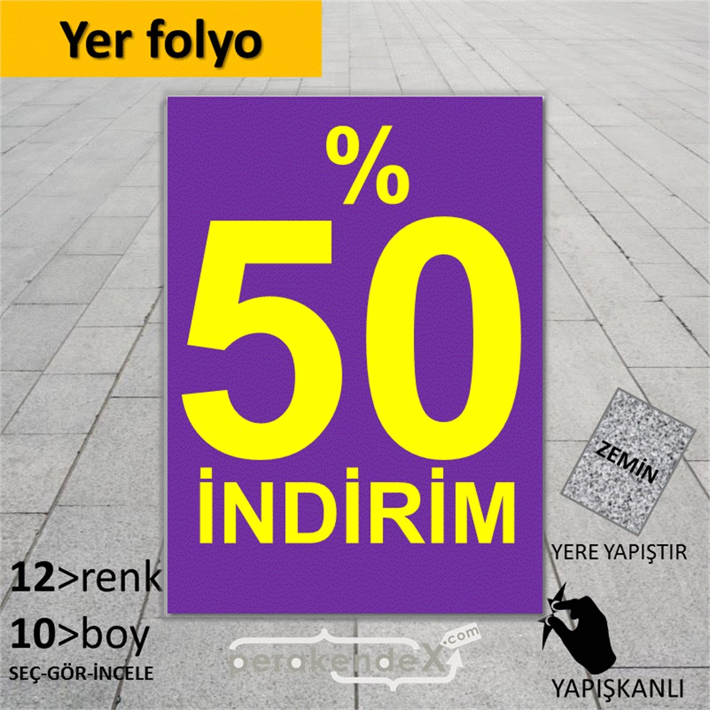 yüzde 50 indirim YER ZEMİNE YAPIŞIR -dikdörtgen,tek yön baskı