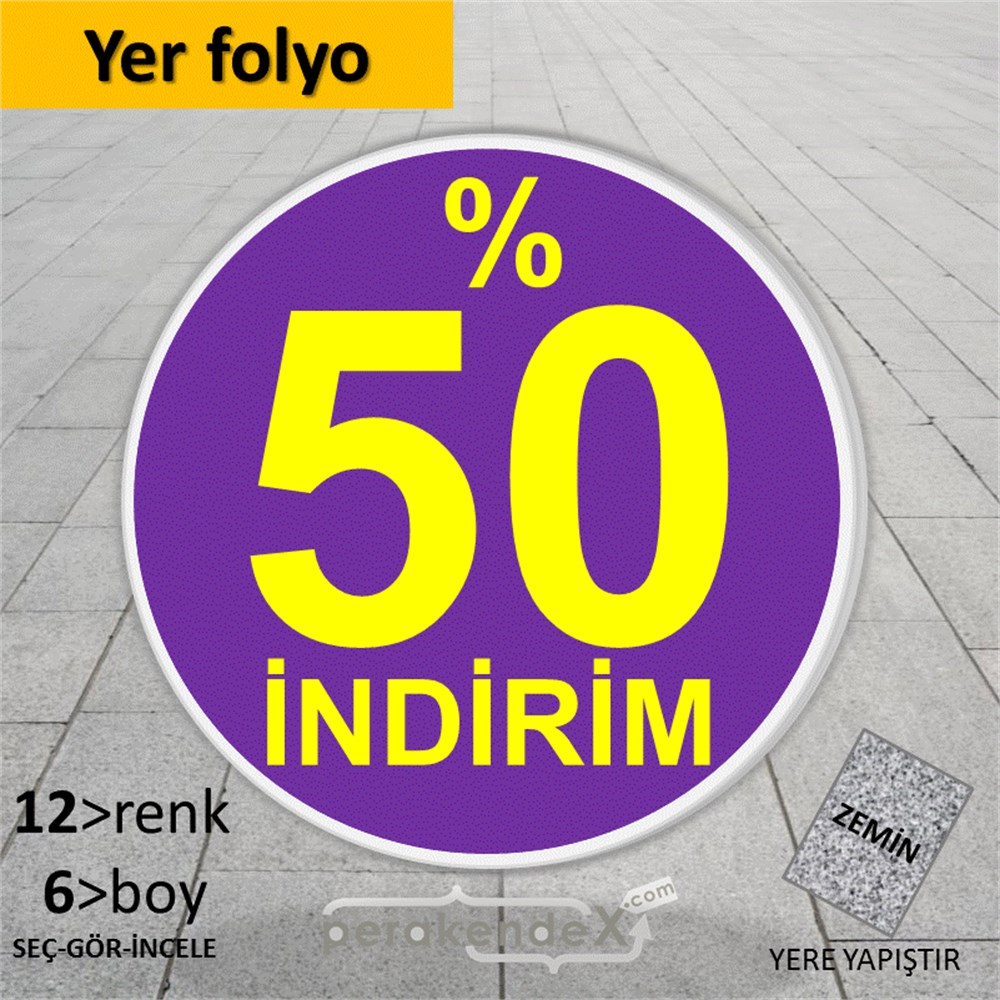 yüzde 50 indirim YER ZEMİNE YAPIŞIR -oval,tek yön baskı