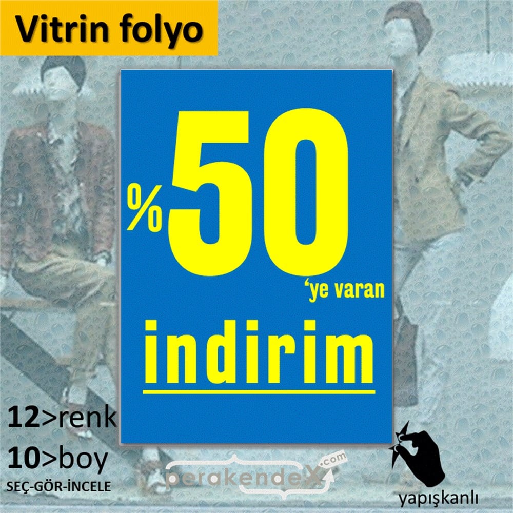 yüzde 50 ye varan indirim CAMA YAPIŞAN FOLYO -dikdörtgen,tek yön baskı