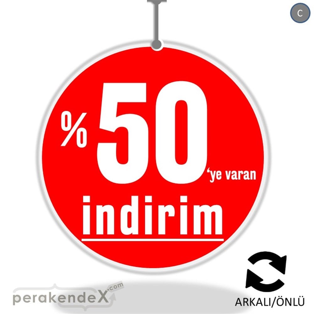 yüzde 50 ye varan indirim DÖNKARTI -oval,çift yön baskıdön-kart