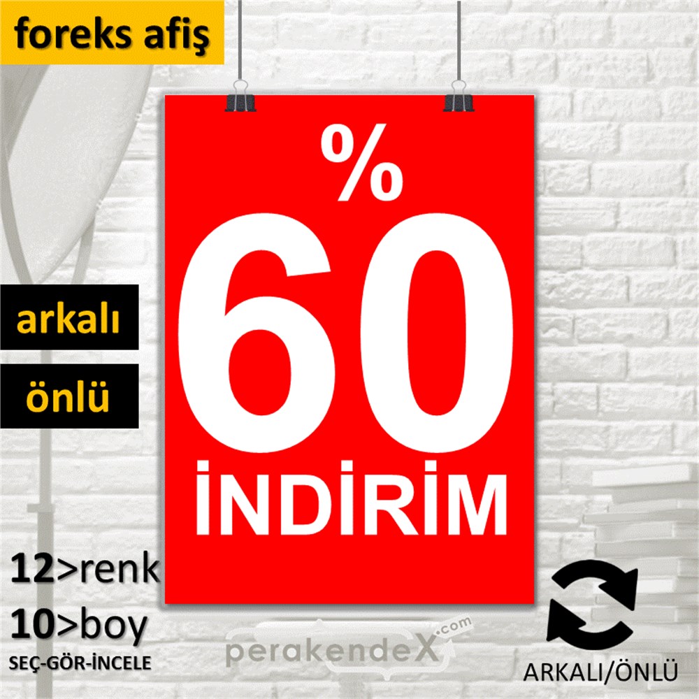 yüzde 60 indirim SERT PLASTİK POSTER -dikdörtgen,çift yön baskı