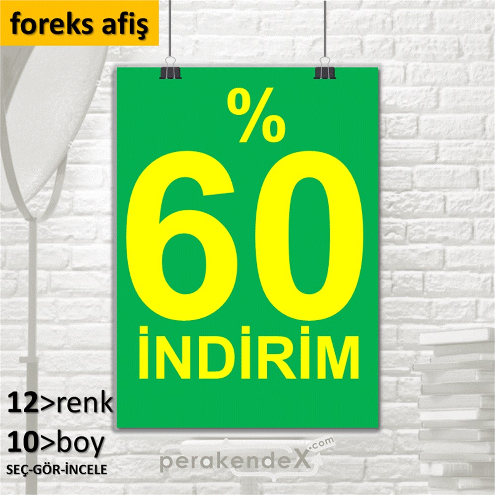 yüzde 60 indirim SERT PLASTİK POSTER -dikdörtgen,tek yön baskı