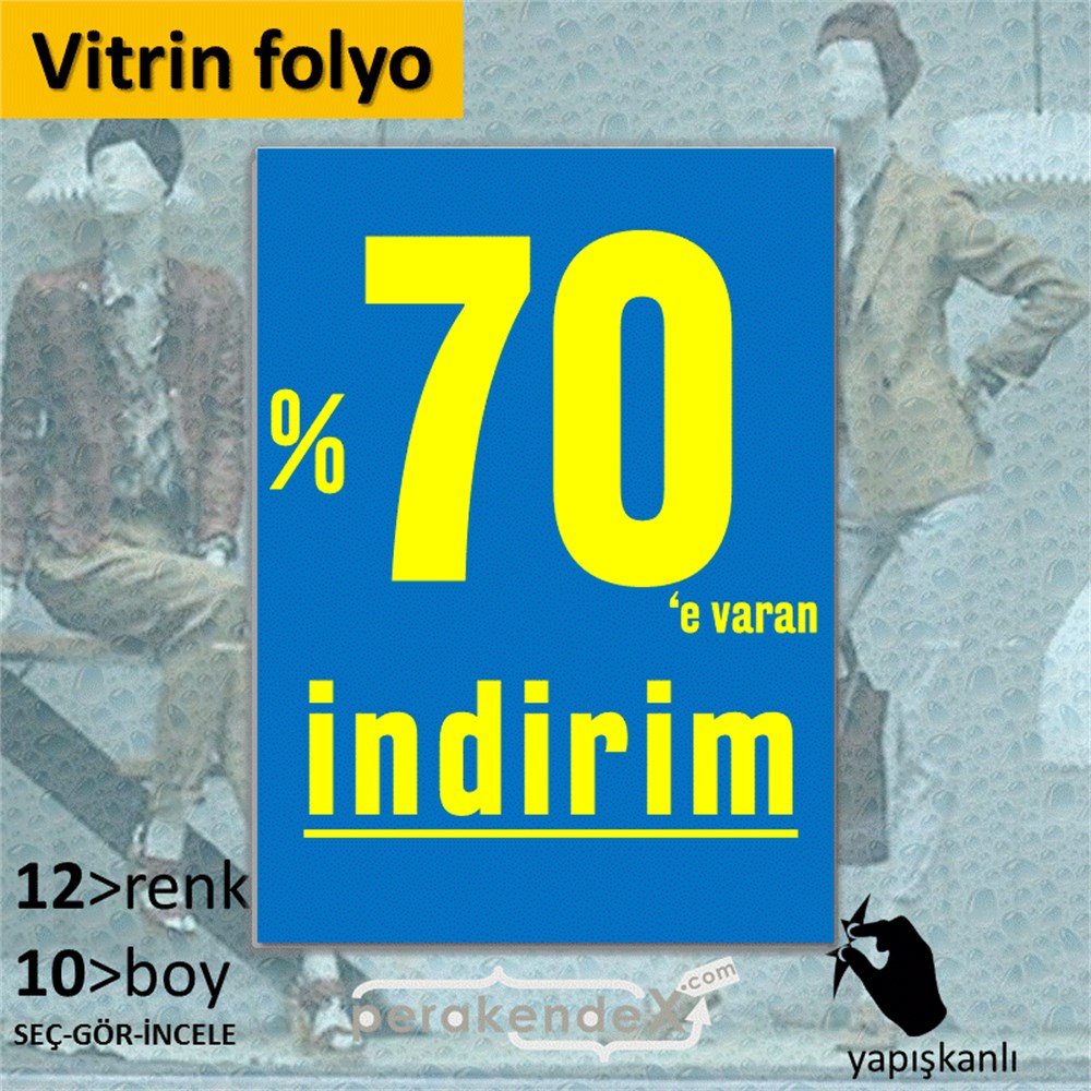 yüzde 70 e varan indirim CAMA YAPIŞAN FOLYO -dikdörtgen,tek yön baskı